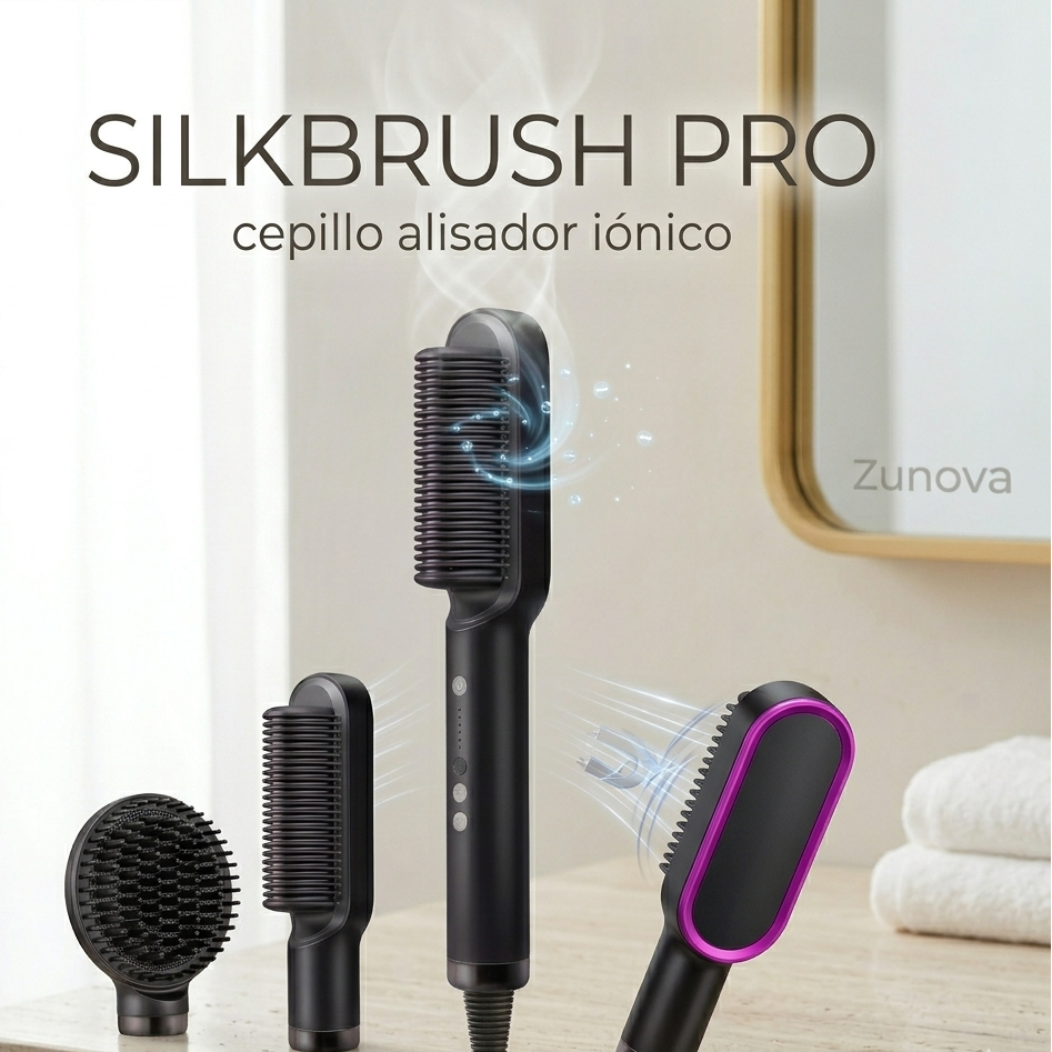 SilkBrush Pro | Cepillo Alisador Iónico con Tecnología Anti-Quemaduras