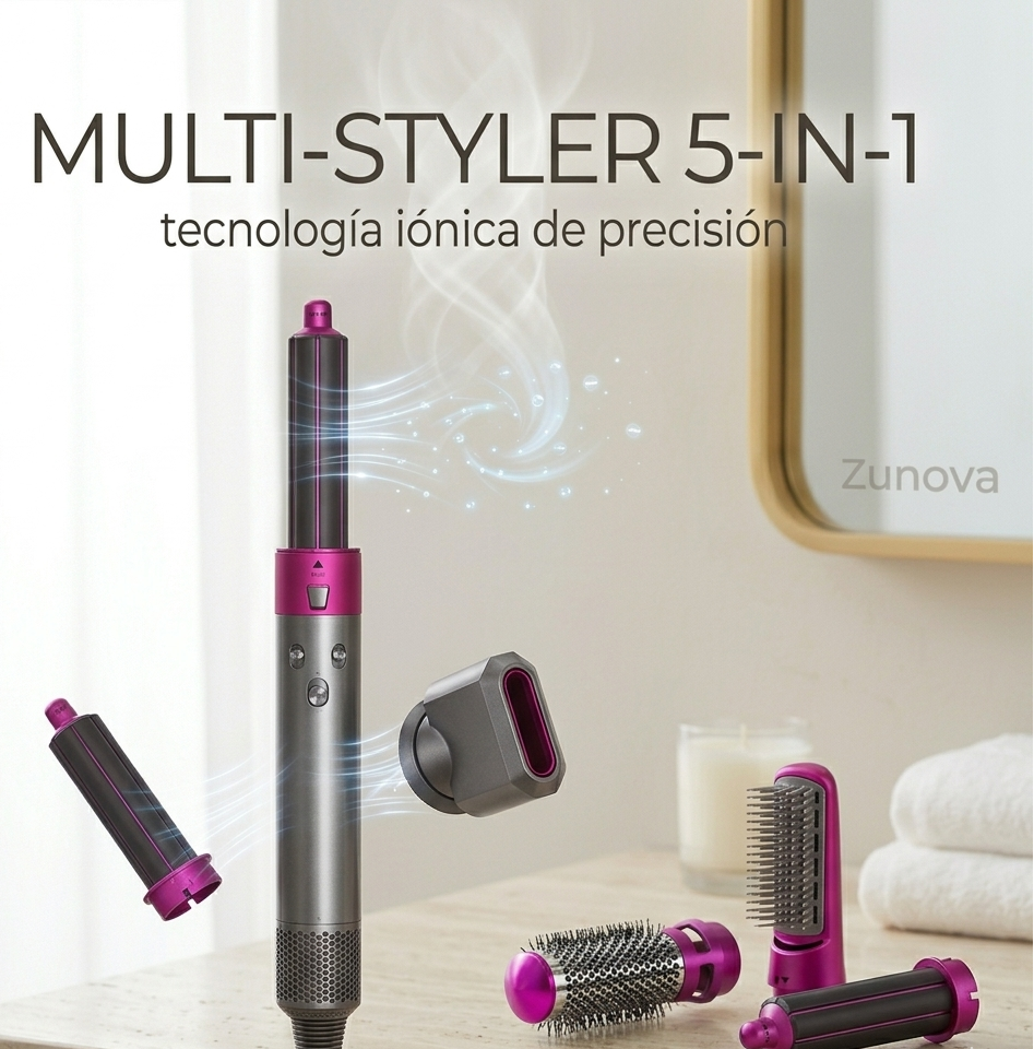 Moldeador profesional Glow Kit 5 en 1 (seca, alisa y riza)